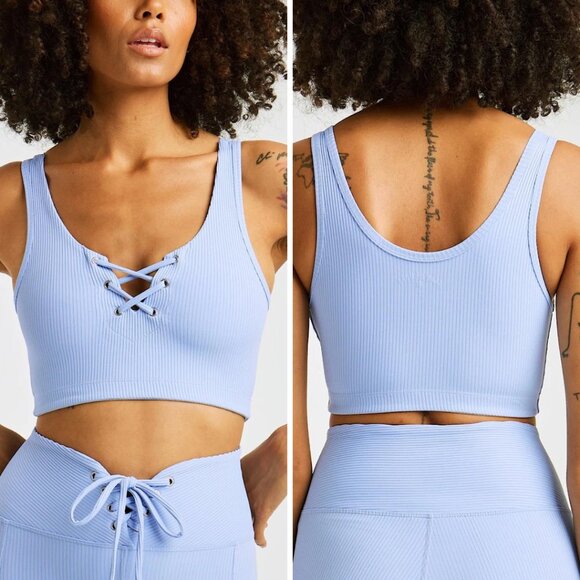 Year of Ours Other - Year of Ours Ribbed Football Bra in Baby Blue, Size S
